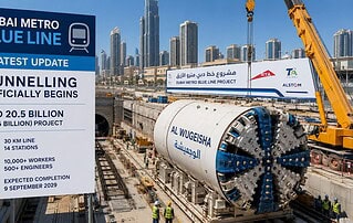 Dubai Metro Blue Line Tunnelling Begins
