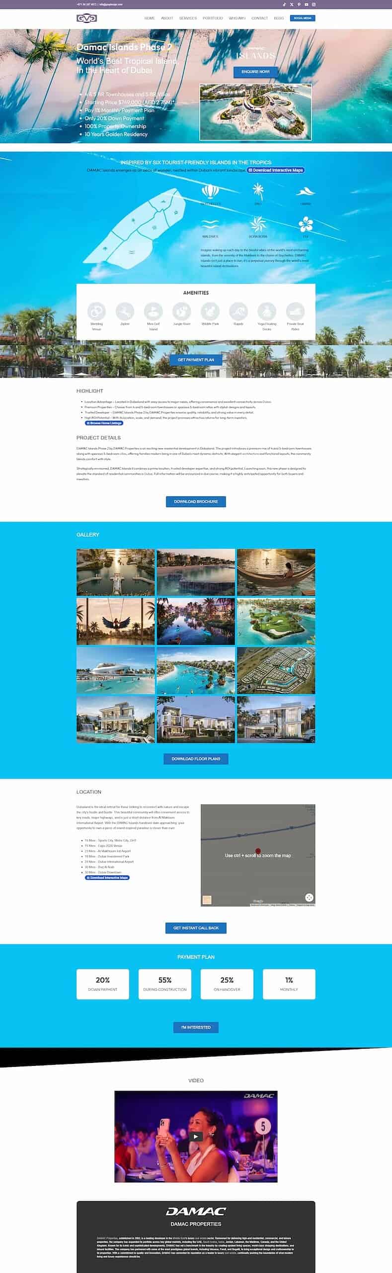 Damac Island Landing Page